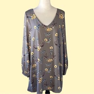 BERRY and Cream‎ Long Sleeved Sack Dress Gray Size XL